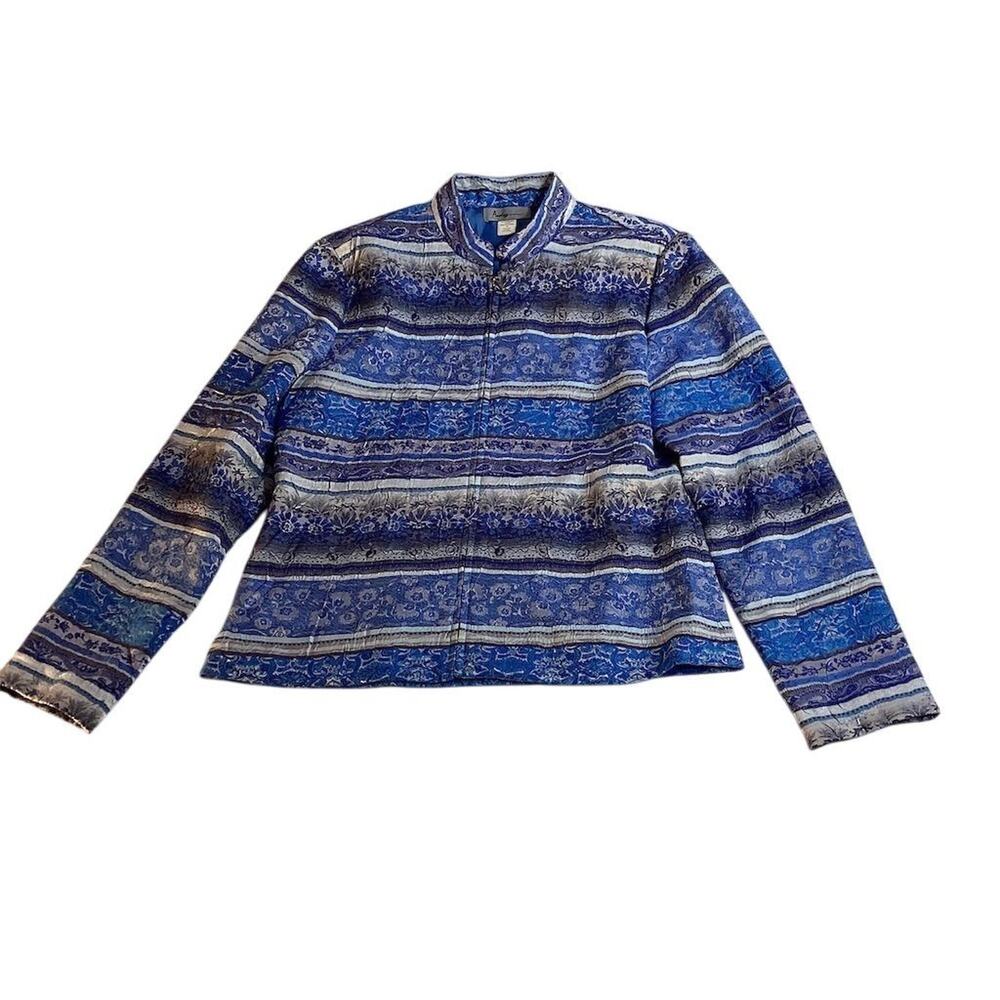 Analogy Women's Geometric Multicolor Jacket Size M Long Sleeve Casual